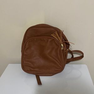 Brown leather book bag